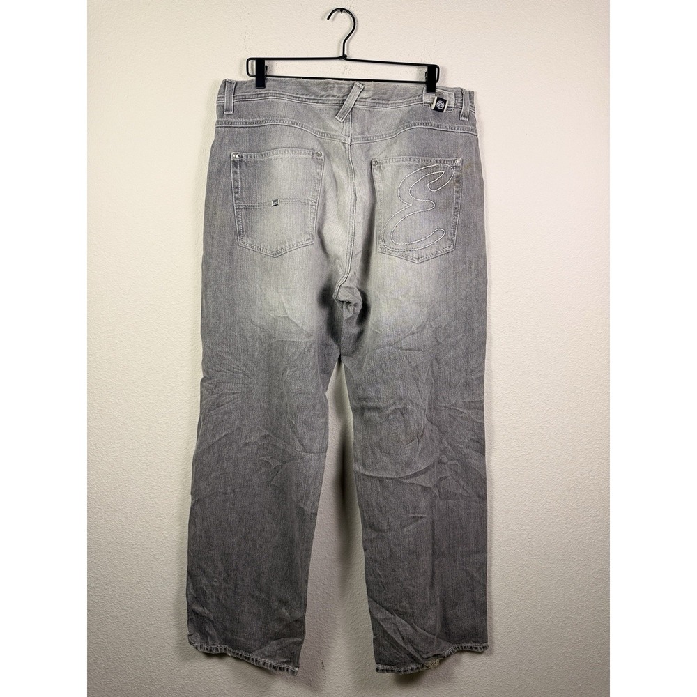 Vtg Enyce Men's Jeans 38X32 Baggy Wide Leg Gray  Denim 90s Y2K Grunge Hip Hop